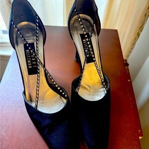 Stuart Weitzman Unique Black Party Shoes, model Exclaim size 7.5N